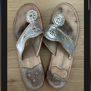 Silver With Platinum Whipstitch Jack Rogers - Size 9